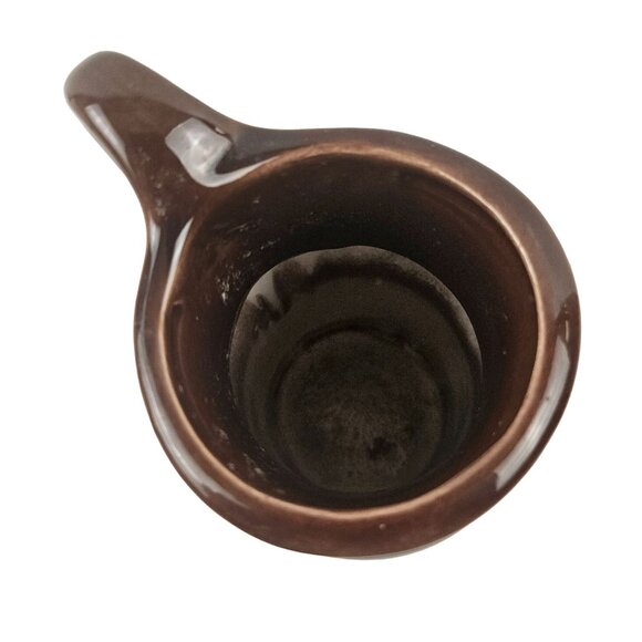 Vintage Dark Brown Ceramic Pitcher Handcrafted Pottery Jug 9.5 in Tall Glossy - Picture 8 of 8